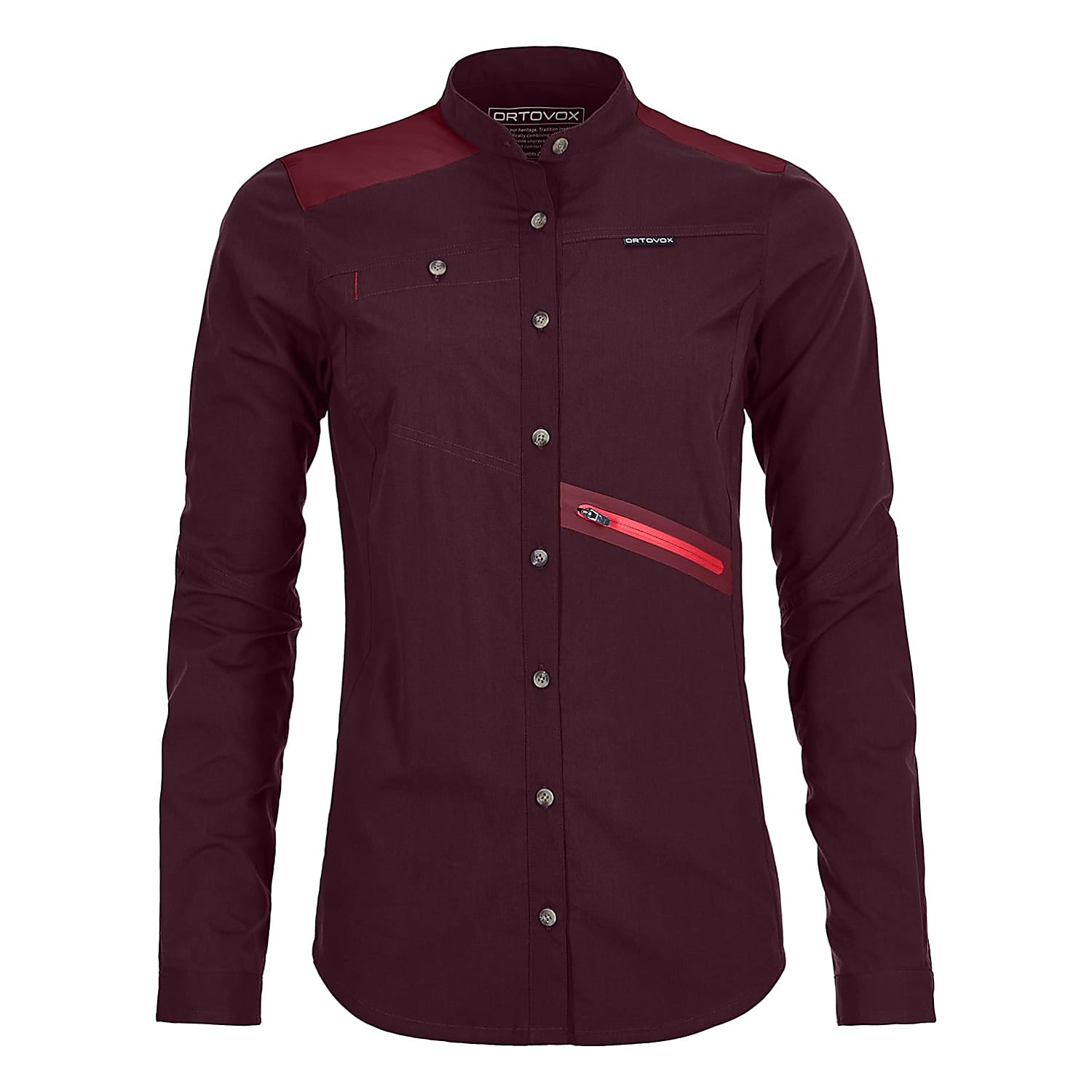 Ortovox W Merino Heritage Ashby Shirt Long Sleeve Dark Wine