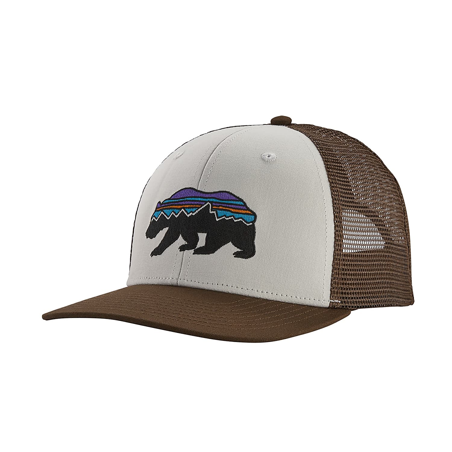 Buy Patagonia Fitz Roy Bear Trucker Hat White W Bristle Brown Season 19 Online Now Www Exxpozed Eu