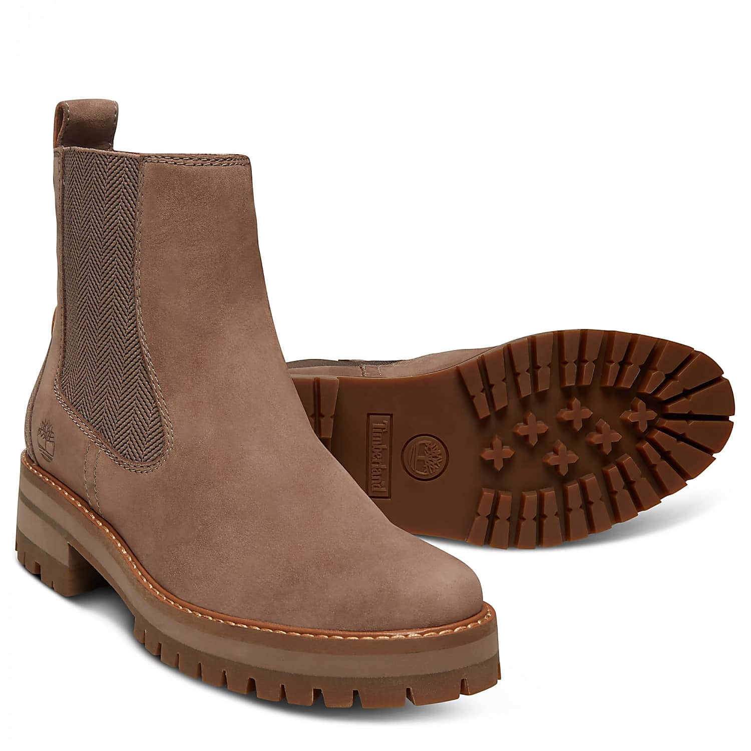 timberland courmayeur valley chelsea boots taupe grey
