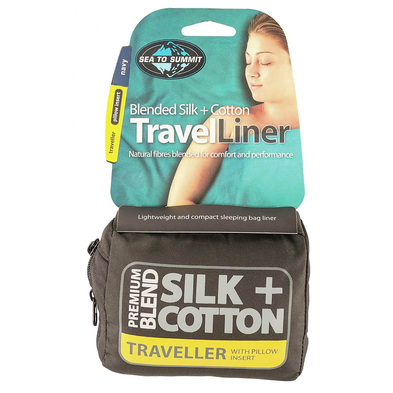 Sea to Summit SILK COTTON TRAVEL LINER TRAVELLER Navy Free