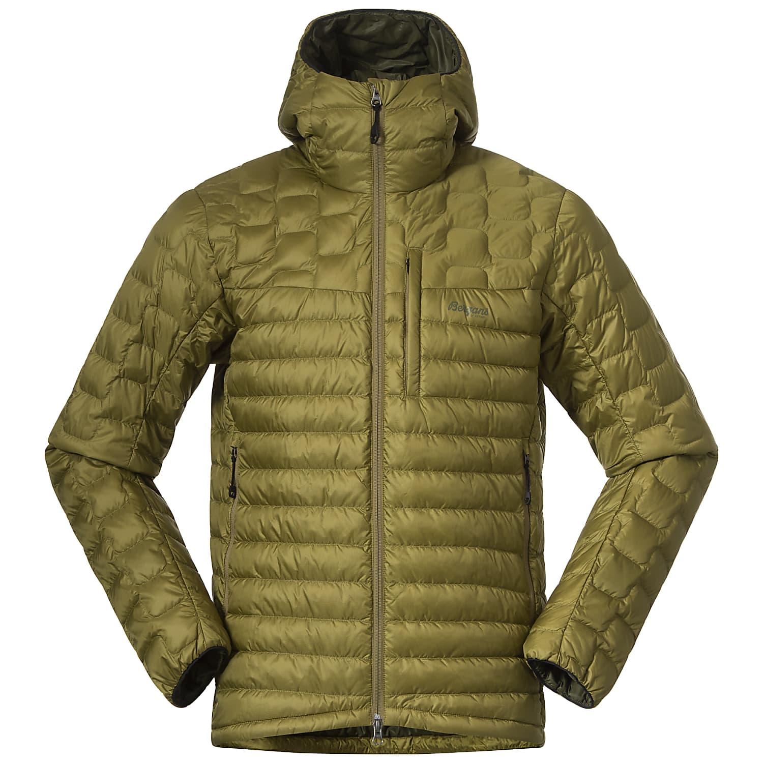 Bergans M MAGMA LIGHT DOWN JACKET W HOOD Olive Green Free