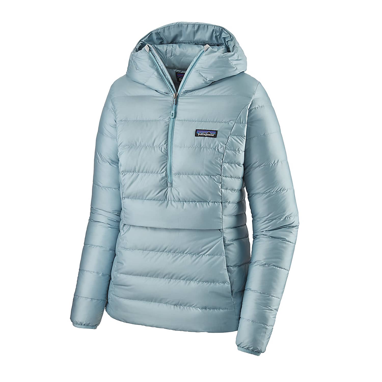 Patagonia W DOWN SWEATER HOODY PULLOVER, Big Sky Blue - Free