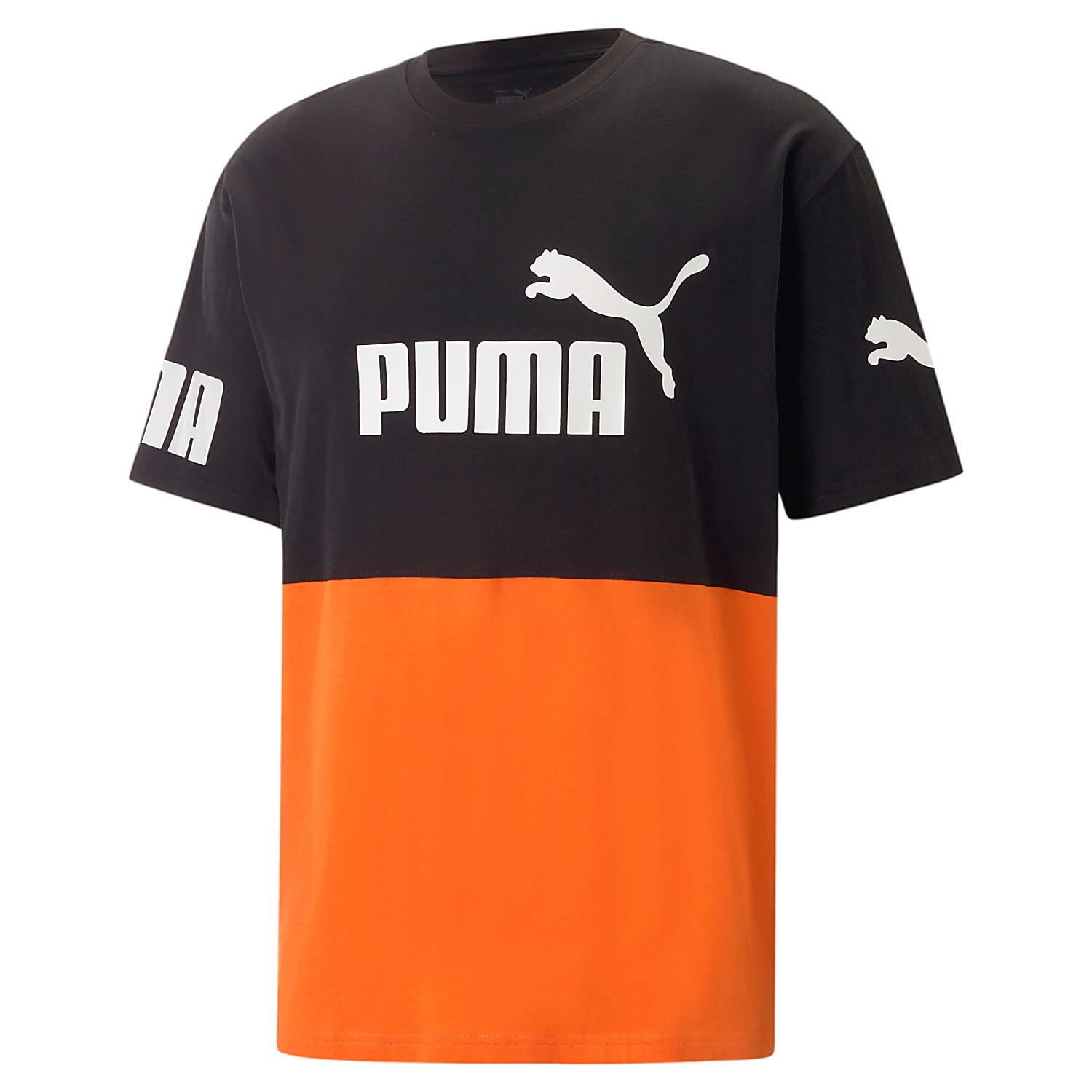Puma M PUMA POWER COLORBLOCK TEE, Cayenne Pepper - Fast and cheap shipping