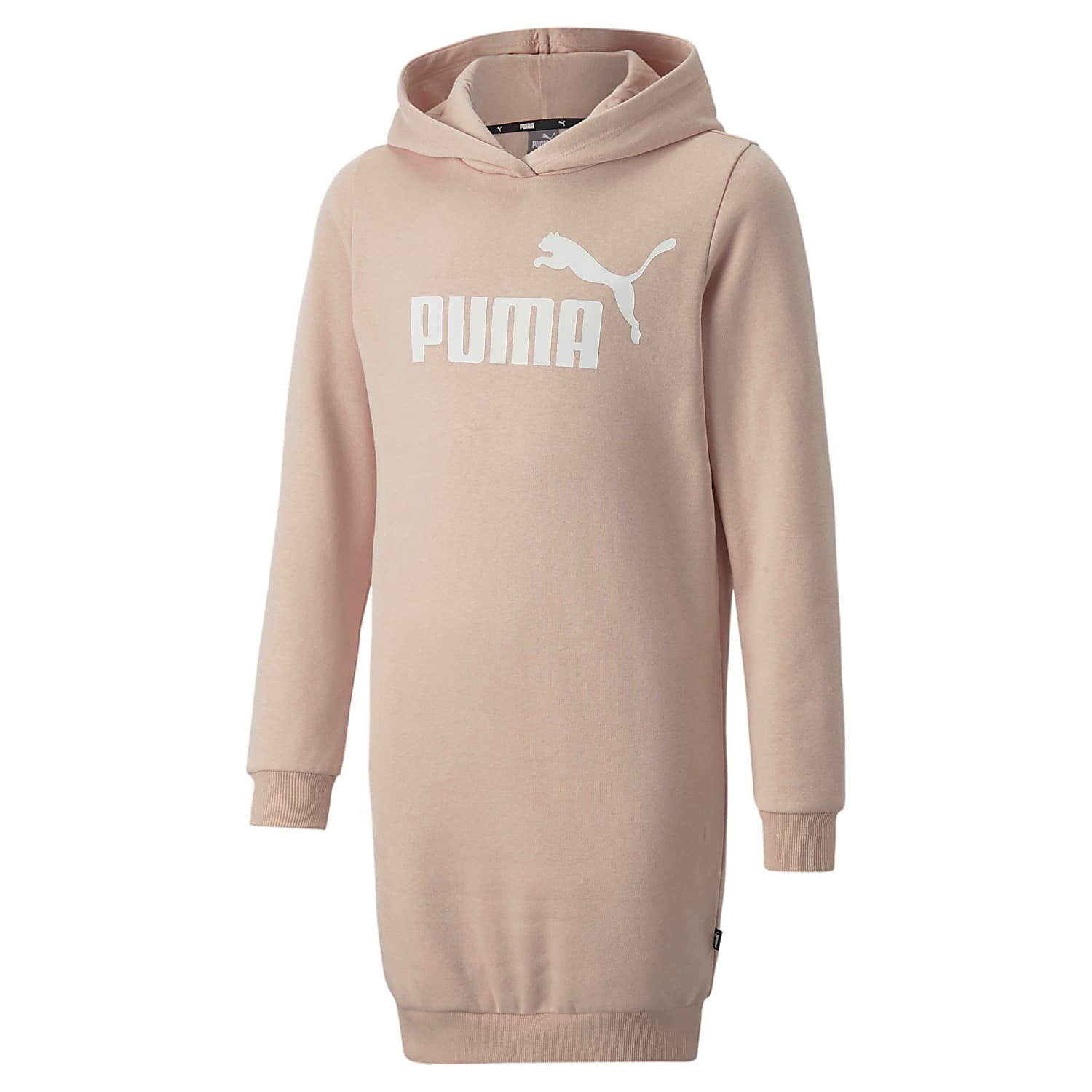 Puma GIRLS ESSENTIALS LOGO HOODED DRESS FL, Rose Quartz - Fast and cheap  shipping