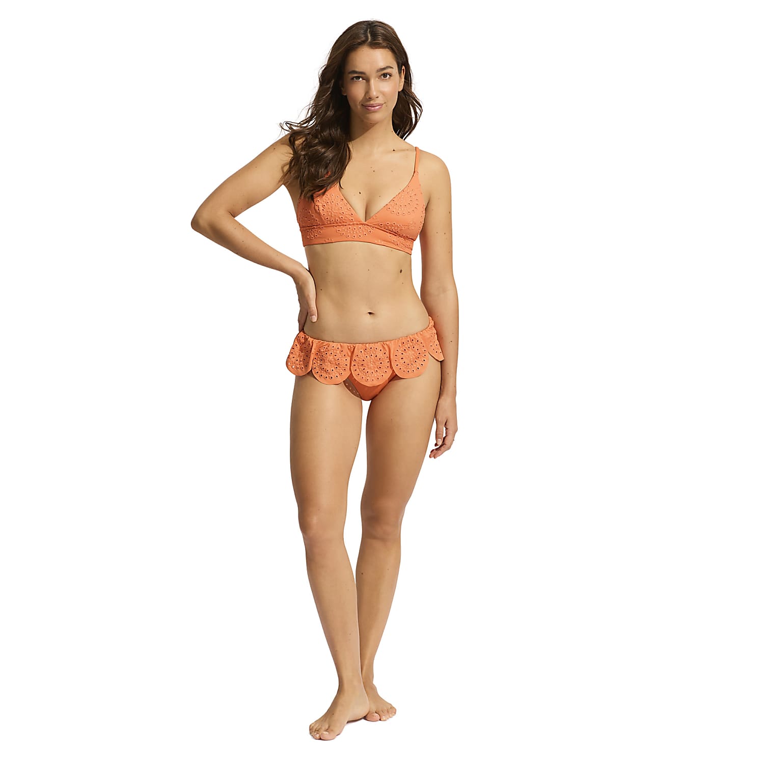Seafolly W LULU BANDED BRALETTE, Melon - Free Shipping starts at
