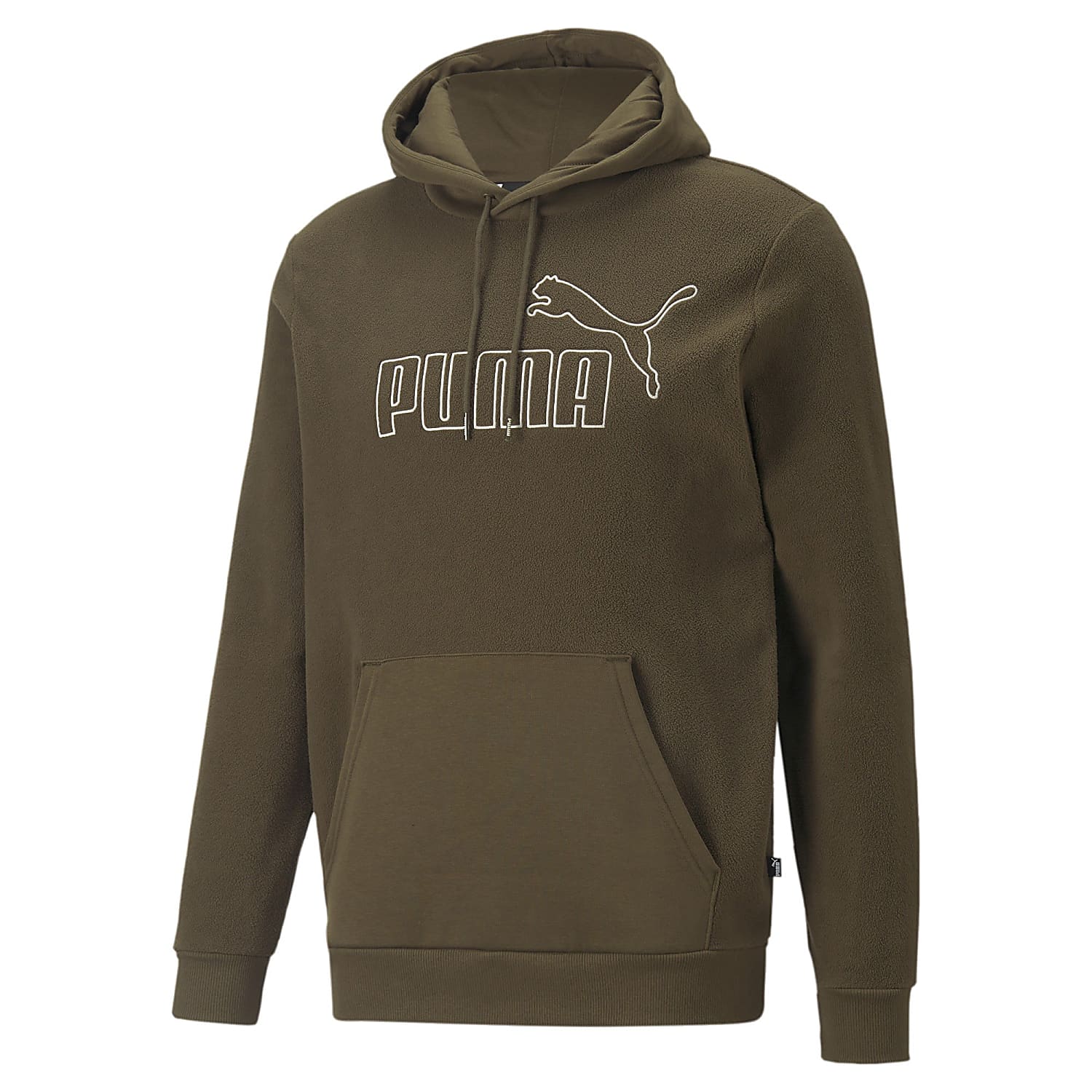 Buy Puma M ESSENTIALS ELEVATED POLARFLEECE HOODIE Deep Olive online now www.exxpozed.eu