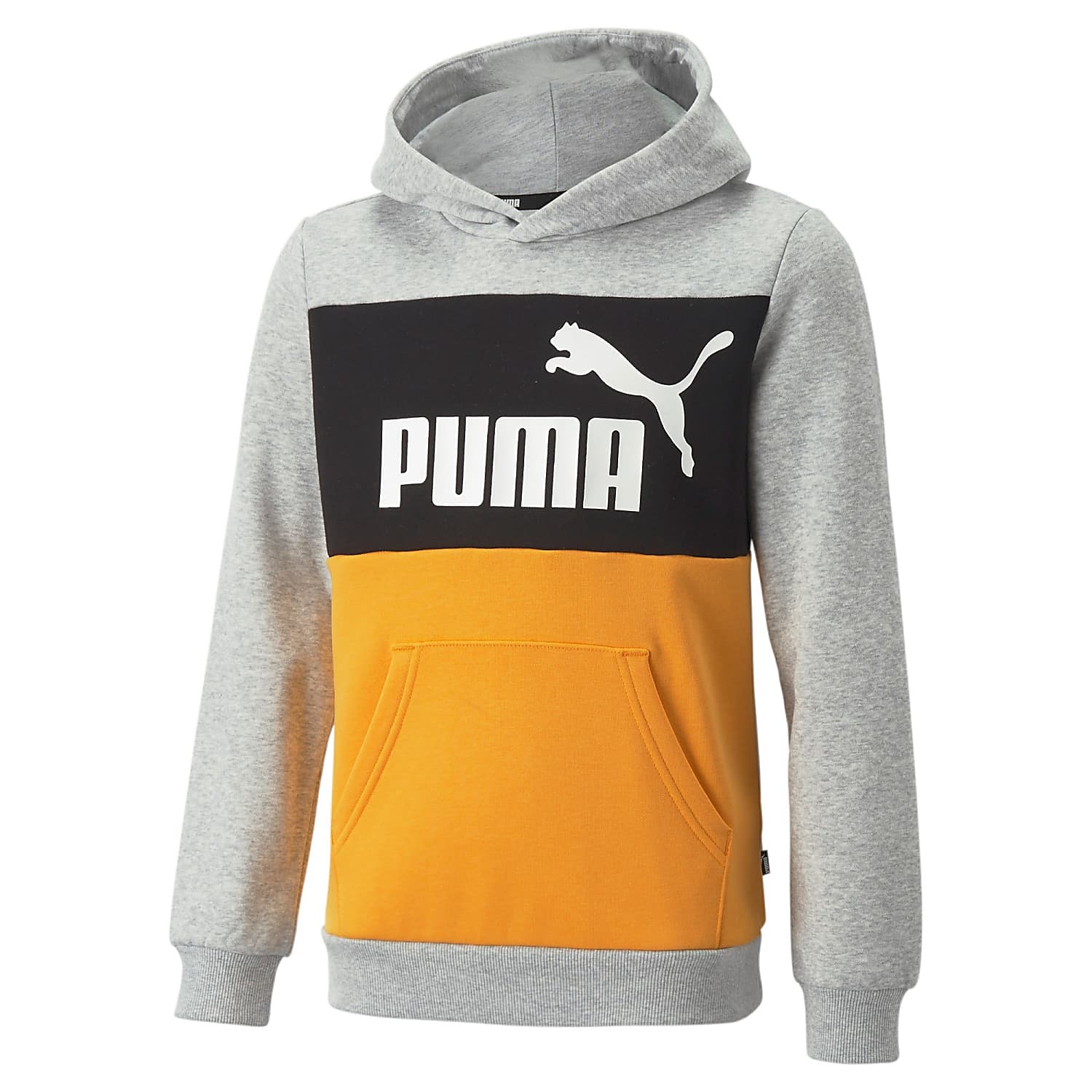 Buy Puma BOYS ESSENTIALS COLORBLOCK HOODIE FL Light Gray Heather online now www.exxpozed.eu