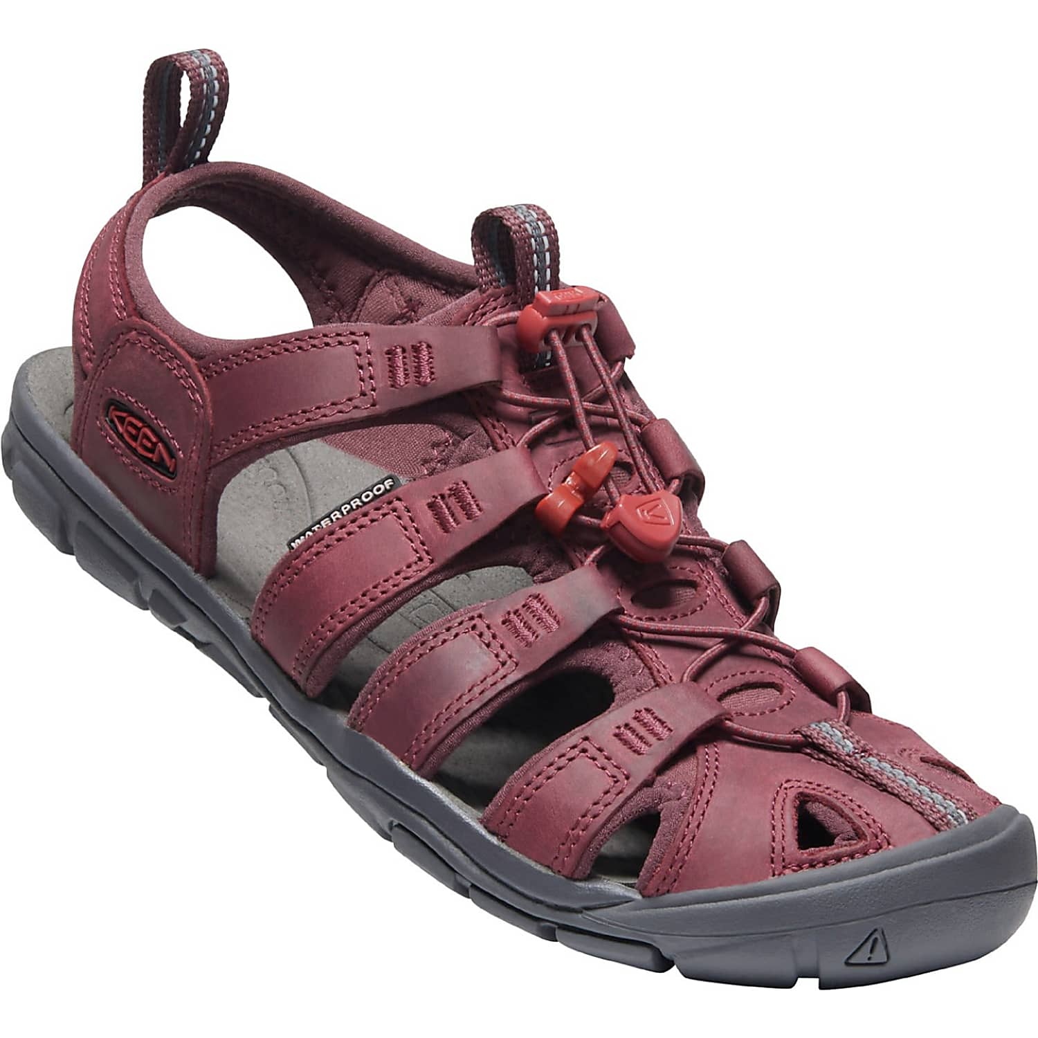 Keen W CLEARWATER CNX LEATHER Wine Red Dahlia Free Shipping starts at 60 www.exxpozed
