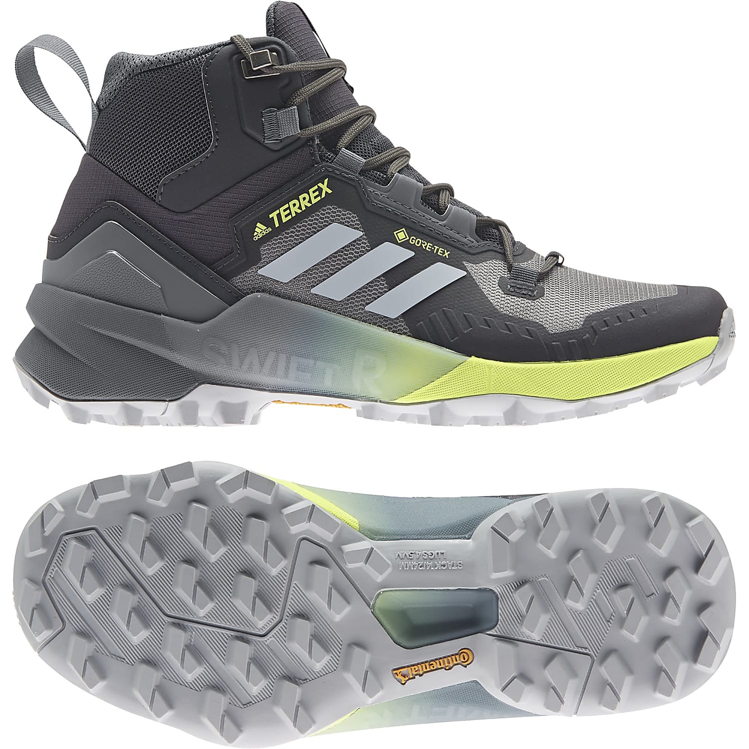 adidas TERREX SWIFT R3 MID GTX W PREVIOUS MODEL Grey Three Halo Blue Hi Res Yellow Free Shipping starts at 60 www.exxpozed