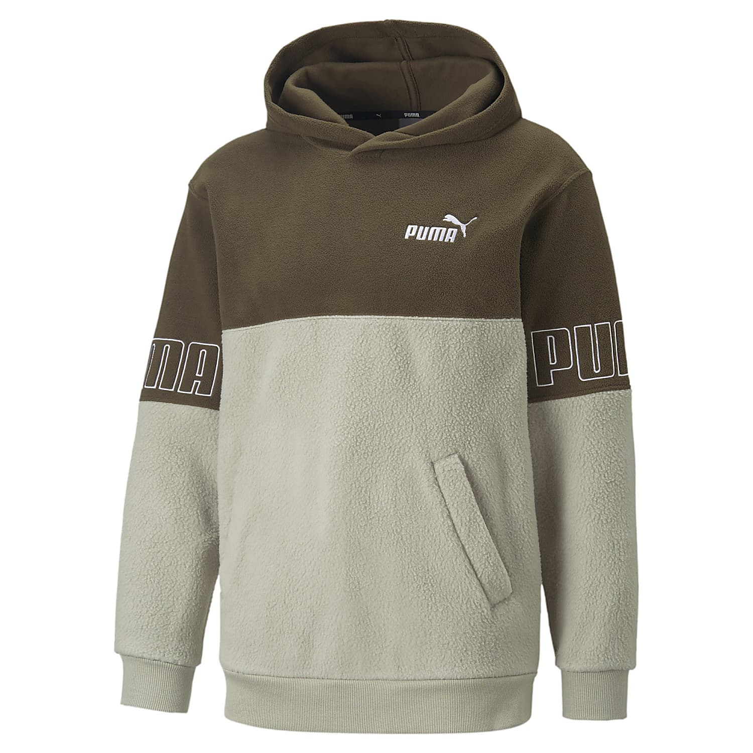 Puma M PUMA POWER WINTERIZED HOODIE Pebble Gray
