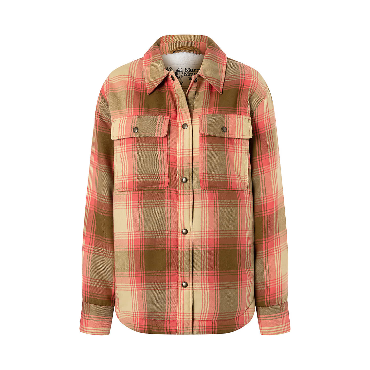 Marmot W RIDGEFIELD SHERPA LINED FLANNEL JACKET Grapefruit Fast and cheap shipping www.exxpozed