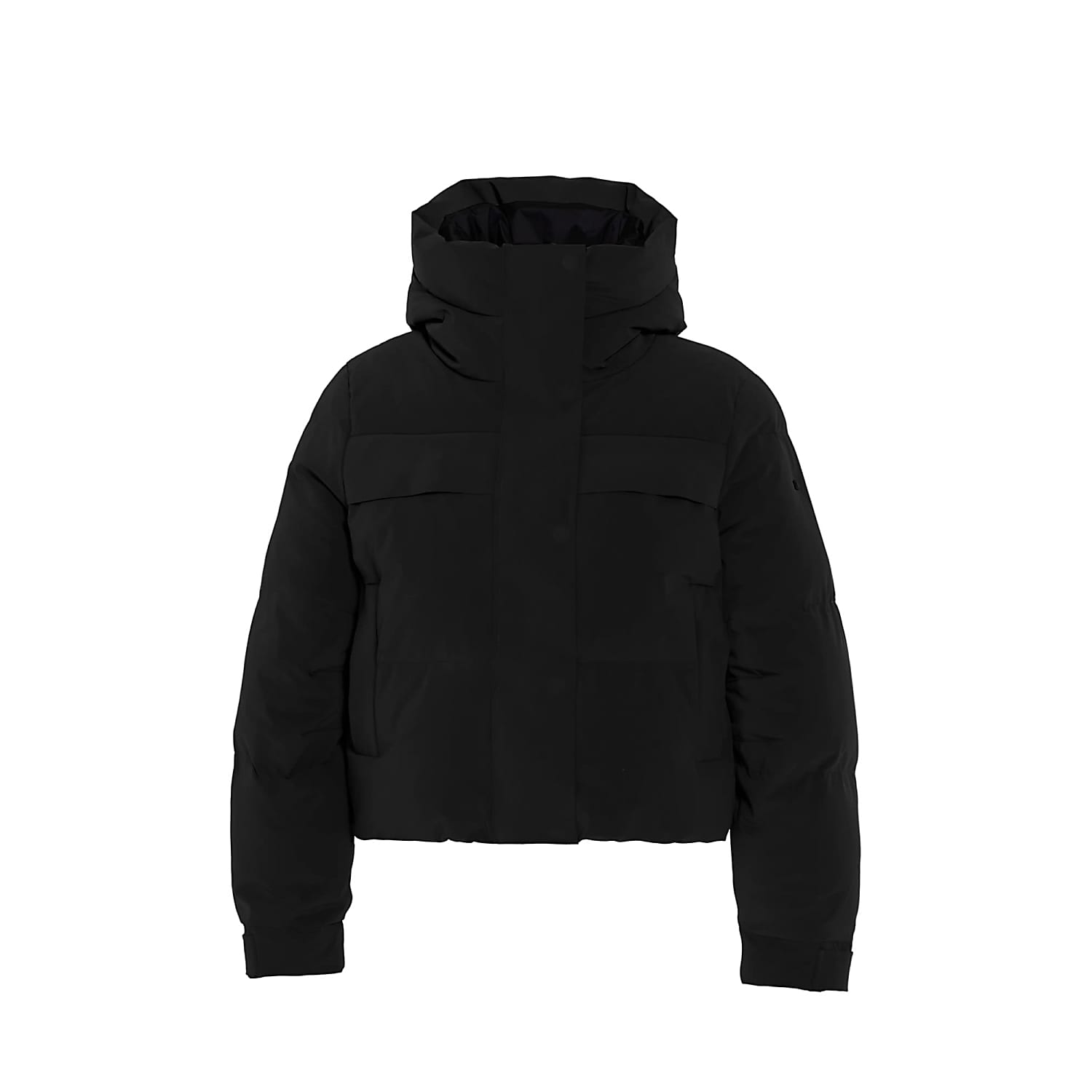 Black puffer ski jacket discount
