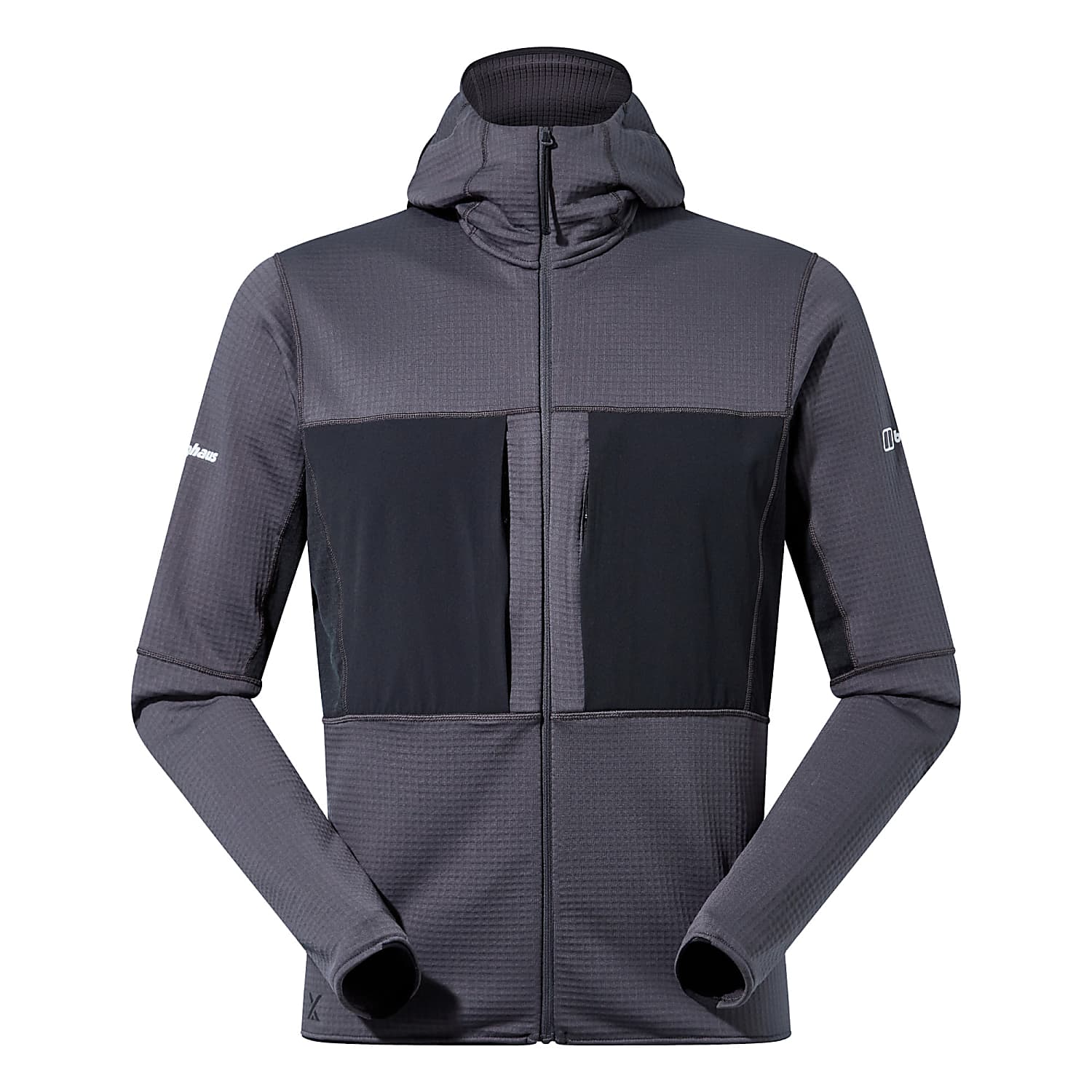 Berghaus M MTN GUIDE MW HOODY, Grey Pinstripe - Jet Black