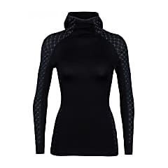 Icebreaker W AFFINITY THERMO HOODED PULLOVER, Black