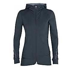 Icebreaker W QUANTUM II LS ZIP HOOD, Serene Blue