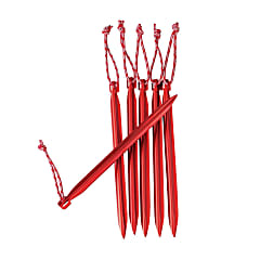 MSR MINI GROUNDHOG TENT STAKES KIT (6 STAKES), Red