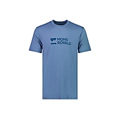 Mons Royale M ICON T-SHIRT, Blue Slate - Mons Logo