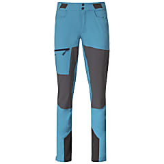 Bergans CECILIE MOUNTAIN SOFTSHELL PANTS, Clear Ice Blue - Solid Dark Grey