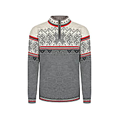Dale of Norway M VAIL SWEATER, Smoke - Raspberry - Offwhite