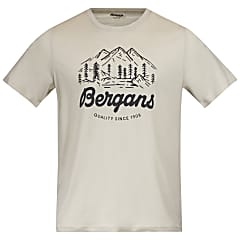 Bergans GRAPHIC WOOL M TEE, Chalk Sand - Solid Charcoal