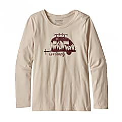 Patagonia GIRLS LONG-SLEEVED GRAPHIC ORGANIC T-SHIRT, Live Simply Trailer - Calcium