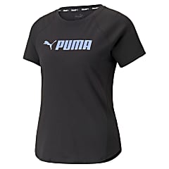 Puma W PUMA FIT LOGO TEE, Puma Black - Elektro Purple