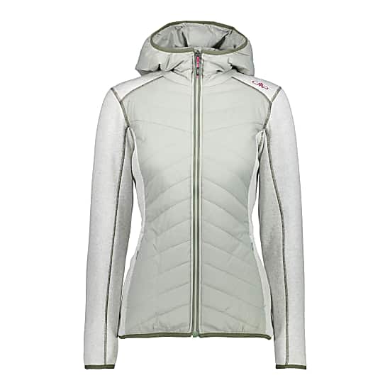 Cmp W Fix Hood Hybrid Jacket Mini Ripstop Salvia