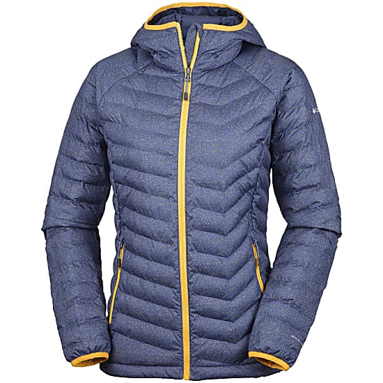 Columbia W Powder Lite Hodded Jacket Nocturnal Tweed Print