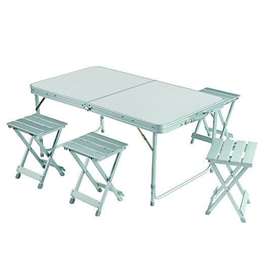 Grand Canyon ALU FOLDABLE TABLE WITH 4 CHAIRS, Silver