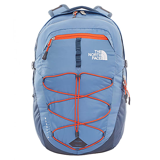 north face backpack blue and orange