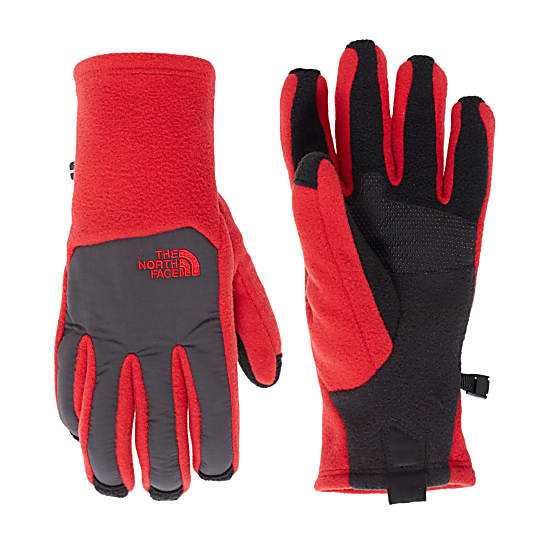 red north face gloves