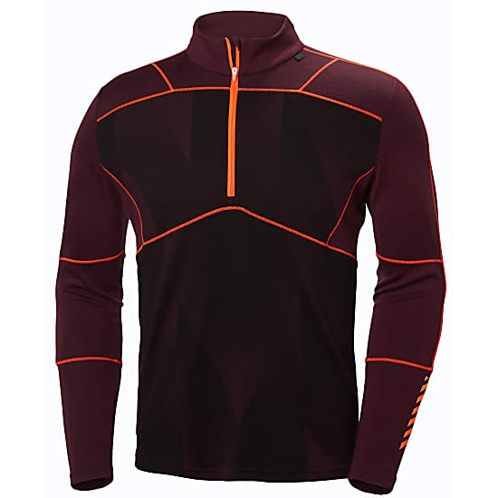 Helly Hansen M HH LIFA MERINO MAX 1/2 ZIP, Port - Triangular Shade Print