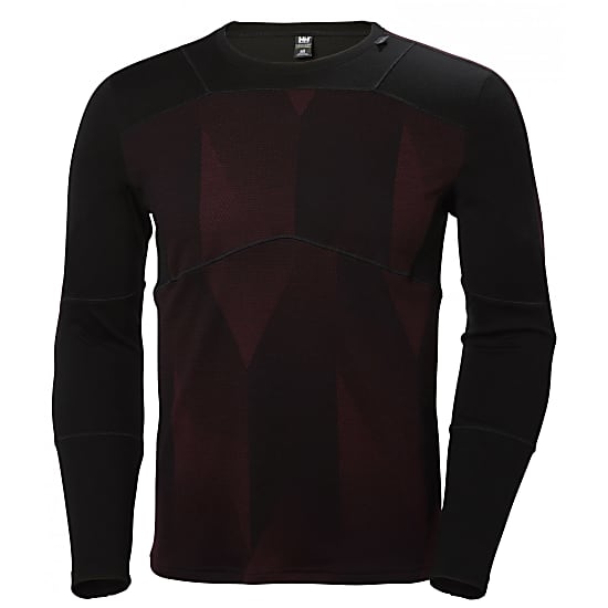 Helly Hansen M HH LIFA MERINO CREW, Black - Triangular Shade Print