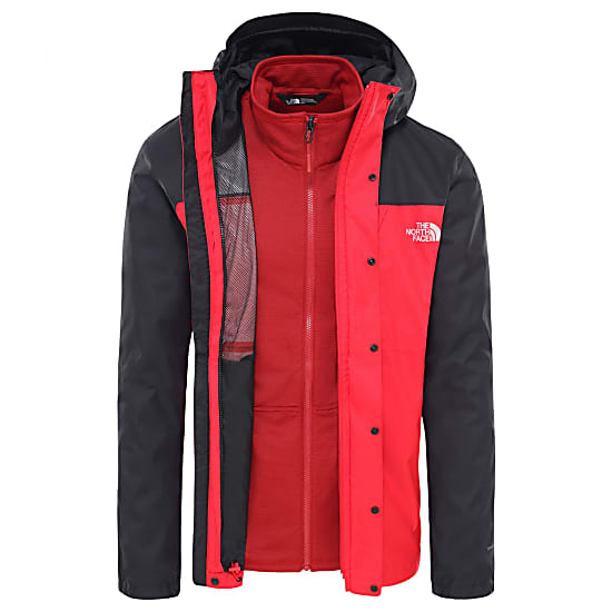 north face coat red and black