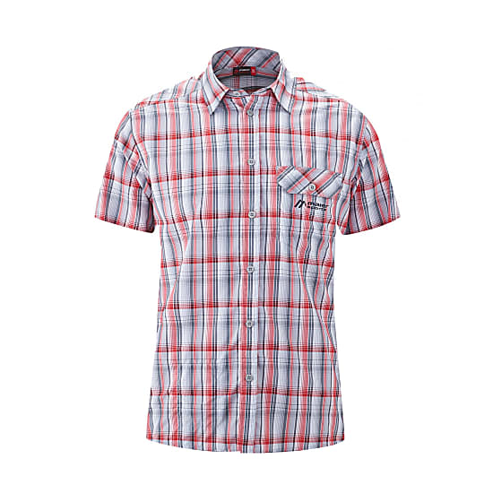 Maier Sports M LORENSIS S/S OVERSIZE, Red - Grey Check