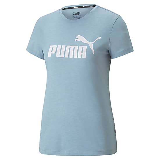 Puma W ESSENTIALS LOGO HEATHER TEE, Bluewash