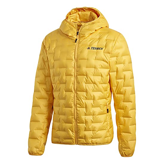 adidas TERREX LIGHT DOWN HOODED JACKET M, Active Gold - Free Shipping starts at 60£