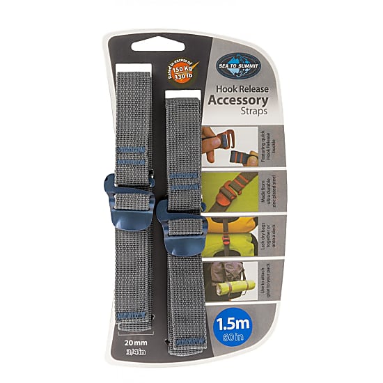 Sea to Summit TIE DOWN ACCESSORY STRAP WITH HOOK 1.5M X 20MM, Blue