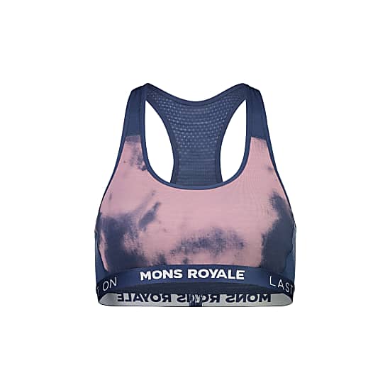 Mons Royale W SIERRA SPORTS BRA PRINT, Denim Tie Dye