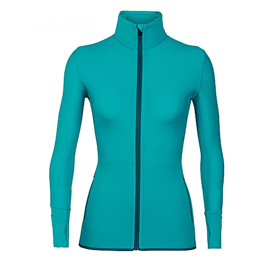 Icebreaker W DESCENDER LS ZIP, Arctic Teal - Kingfisher