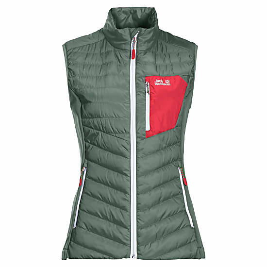 recept Kindercentrum Automatisch Jack Wolfskin W ROUTEBURN VEST, Hedge Green - Fast and cheap shipping -  www.exxpozed.com