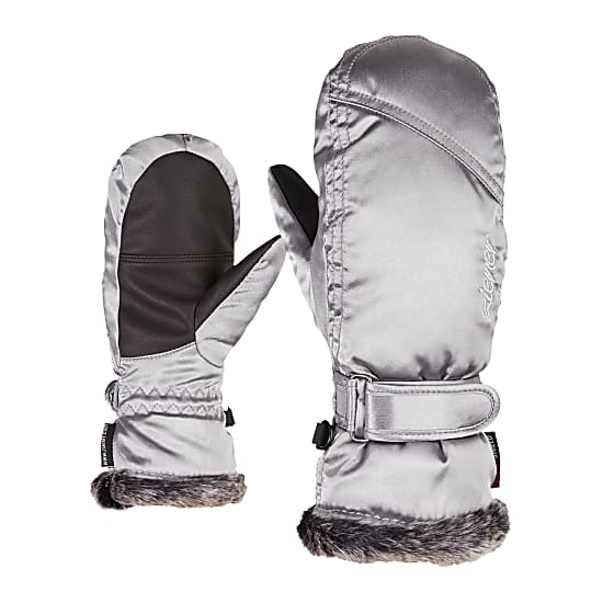 Ziener GIRLS LED MITTEN, Metallic Silver - Fast and cheap shipping