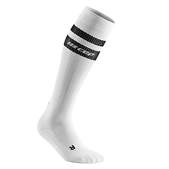 CEP M 80´S COMPRESSION SOCKS, White - Black