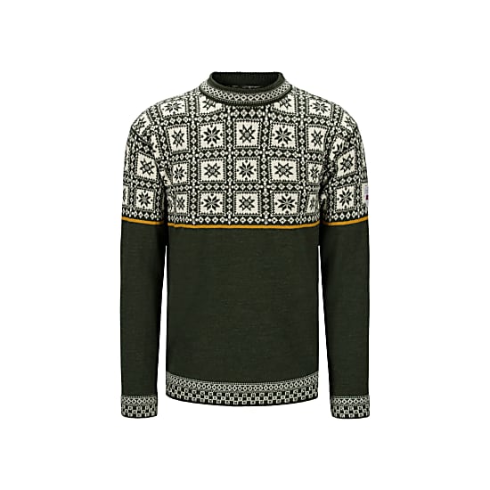 Dale of Norway TYSSOY SWEATER, Dark Green - Offwhite - Mustard