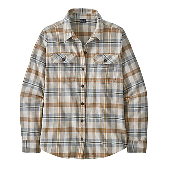 Patagonia W LONG-SLEEVED ORGANIC COTTON MW FJORD FLANNEL SHIRT, Fields -  Natural - Fast and cheap shipping
