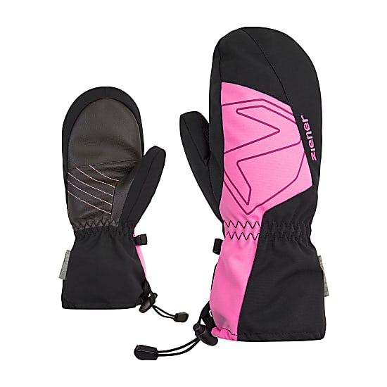 Ziener JUNIOR LAVALINO AS AW MITTEN, Black - Fuchsia Pink - Fast and cheap  shipping