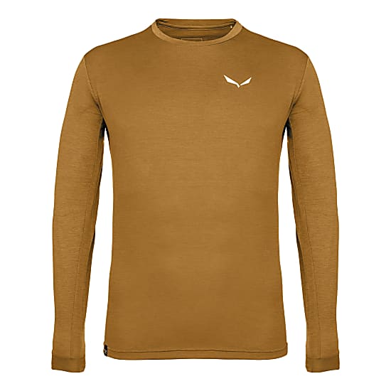 Buy Salewa M PUEZ MELANGE DRY L/S TEE, Golden Brown Melange online