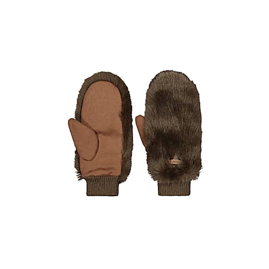 Barts W Dark and Brown FUR shipping Fast MITTS, - cheap