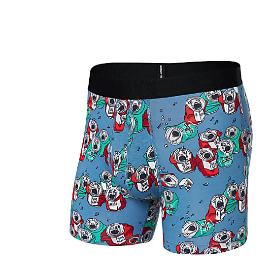 Saxx M DROPTEMP COOLING COTTON BOXER BRIEF, Beer Can Choir - Slate - Fast  and cheap shipping 