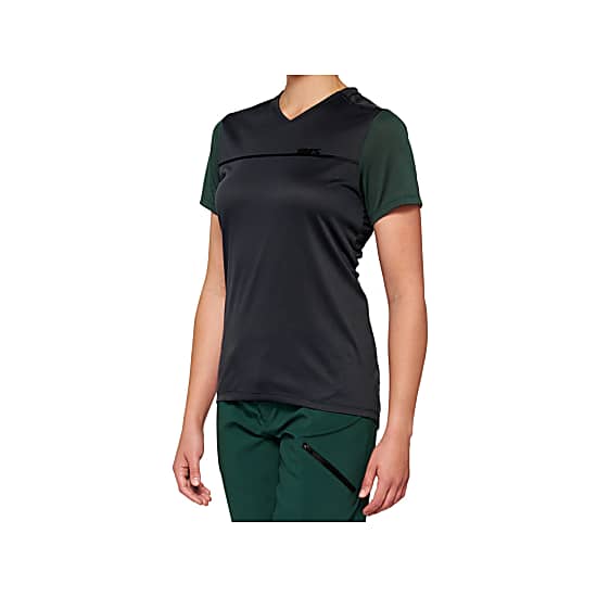 100% W RIDECAMP SHORT SLEEVE JERSEY, Charcoal - Forest Green